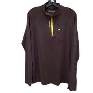 Women's Reebok Dark Gray Long Sleeve Quarter Zip Pullover